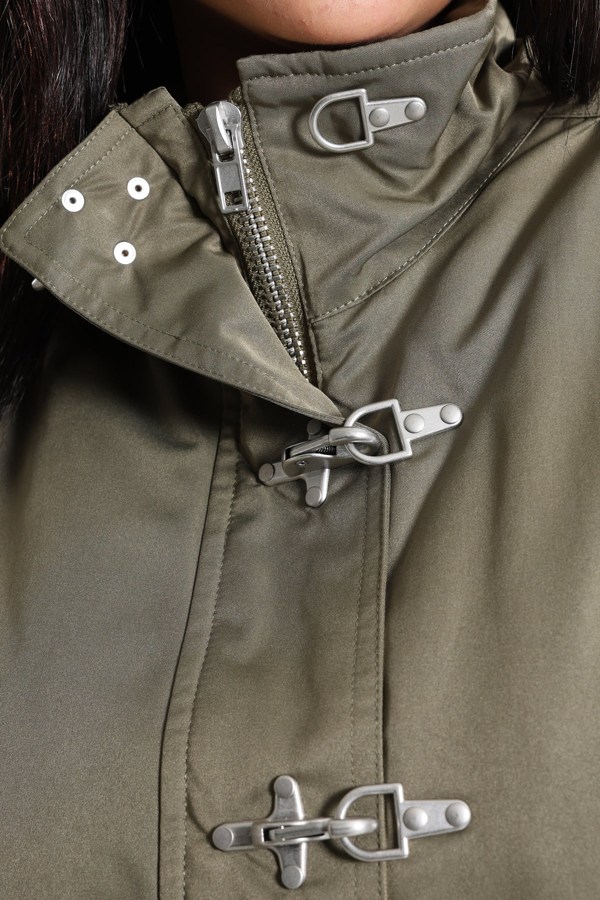 Wattierte Ballonjacke - Olive