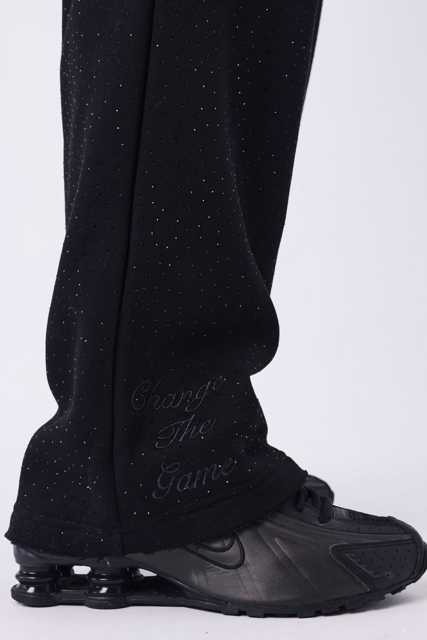 Pantalon en sweat avec strass - Black