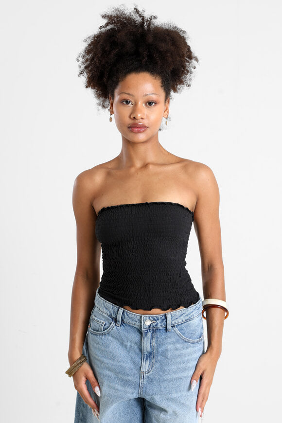 Bandeau Crop Top - Black
