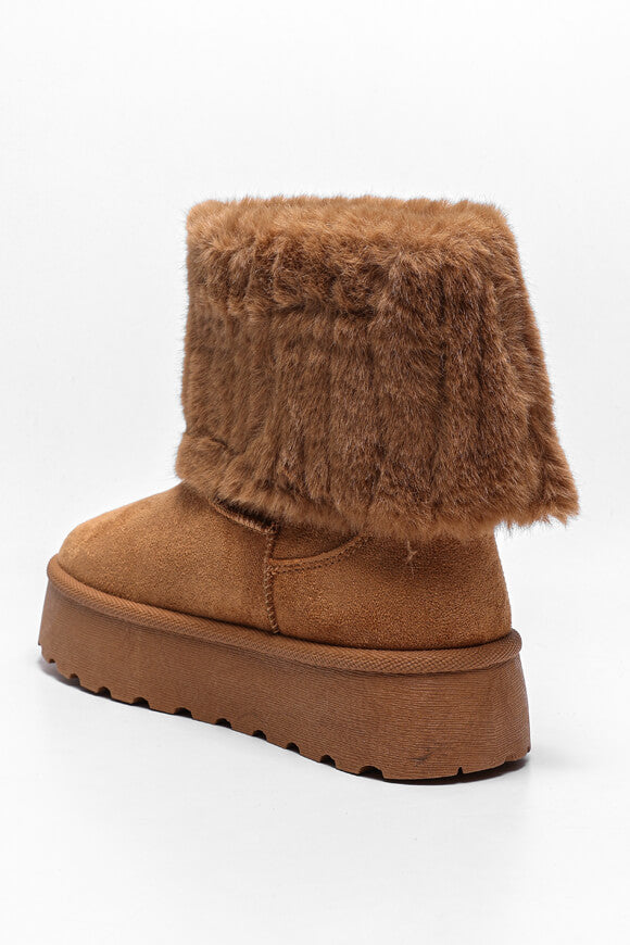 Bottines plateau doublées - Tan