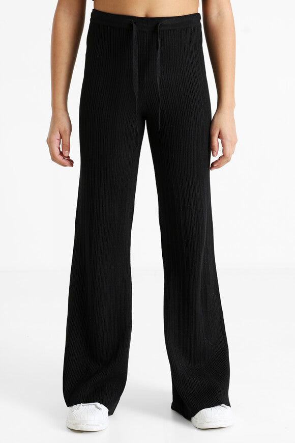 Pantaloni in maglia a coste - nero