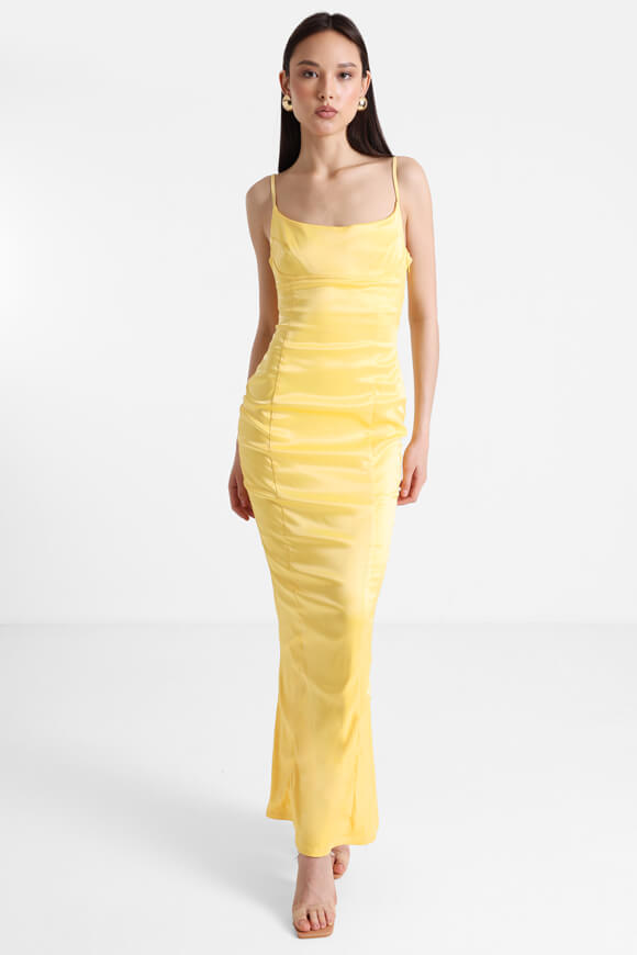 Satin maxi dress - yellow