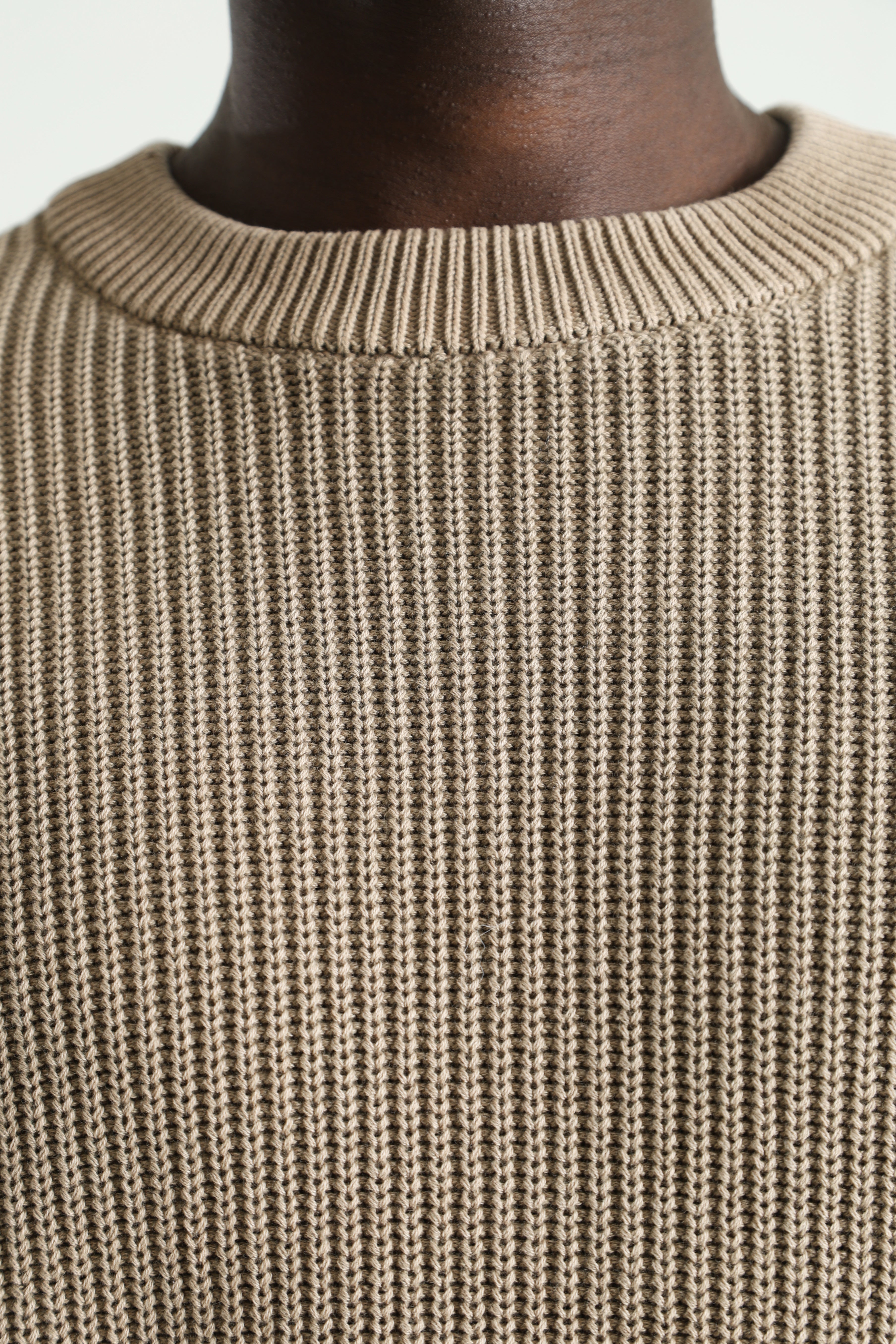 JCOMOTION pull en tricot côtelé - Desert Taupe