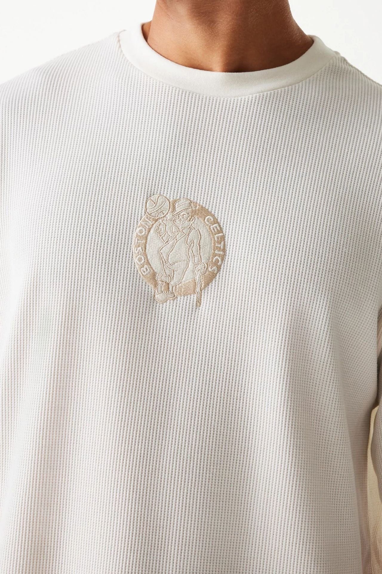 Oversize T-Shirt mit Waffelstruktur - Offwhite