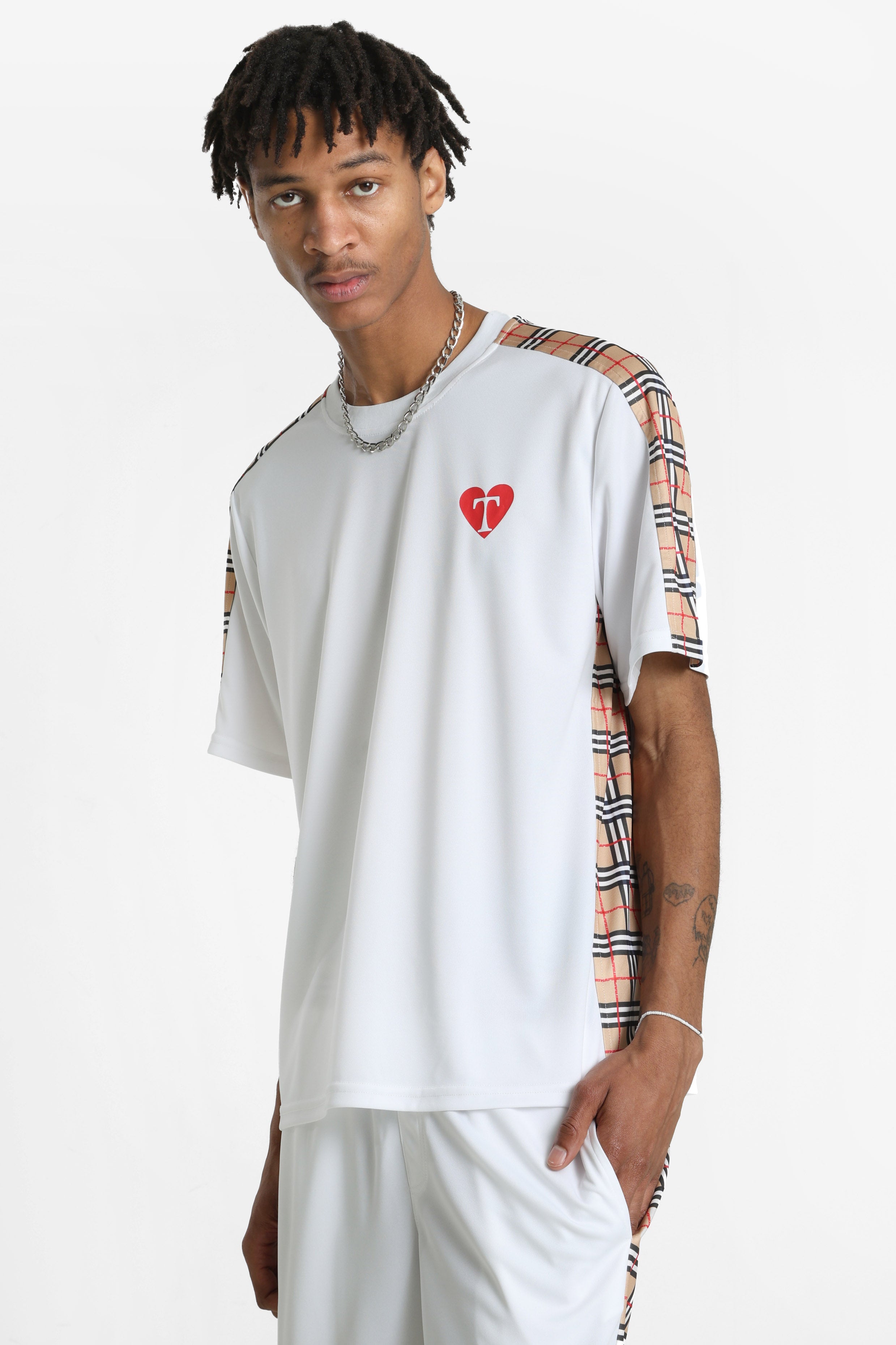 T-Shirt - Weiss + Beige