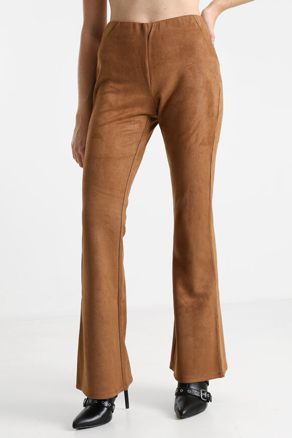 Legging flare en similidaim - Cognac