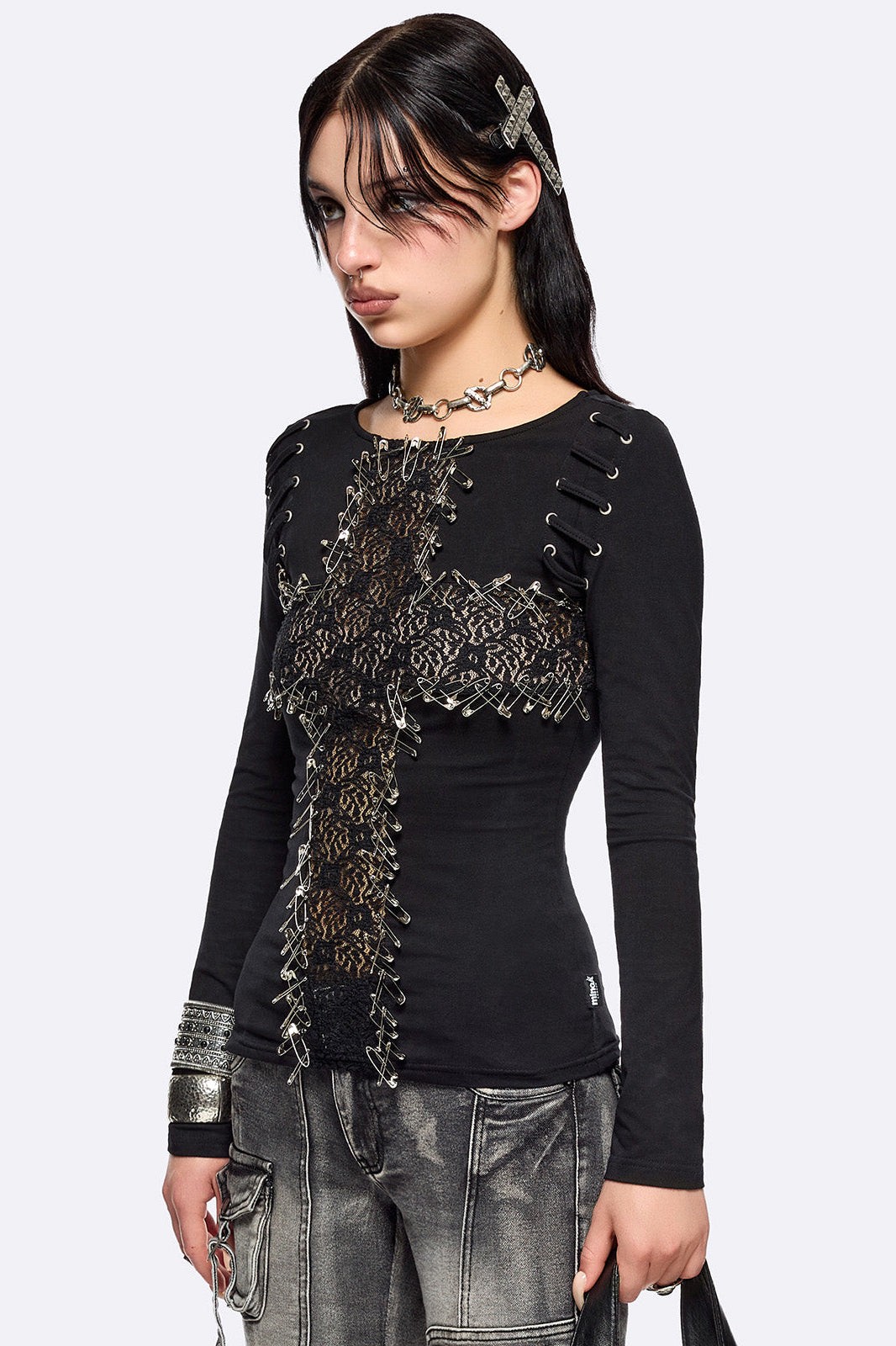 Camicia a maniche lunghe Dark Romance - Nero