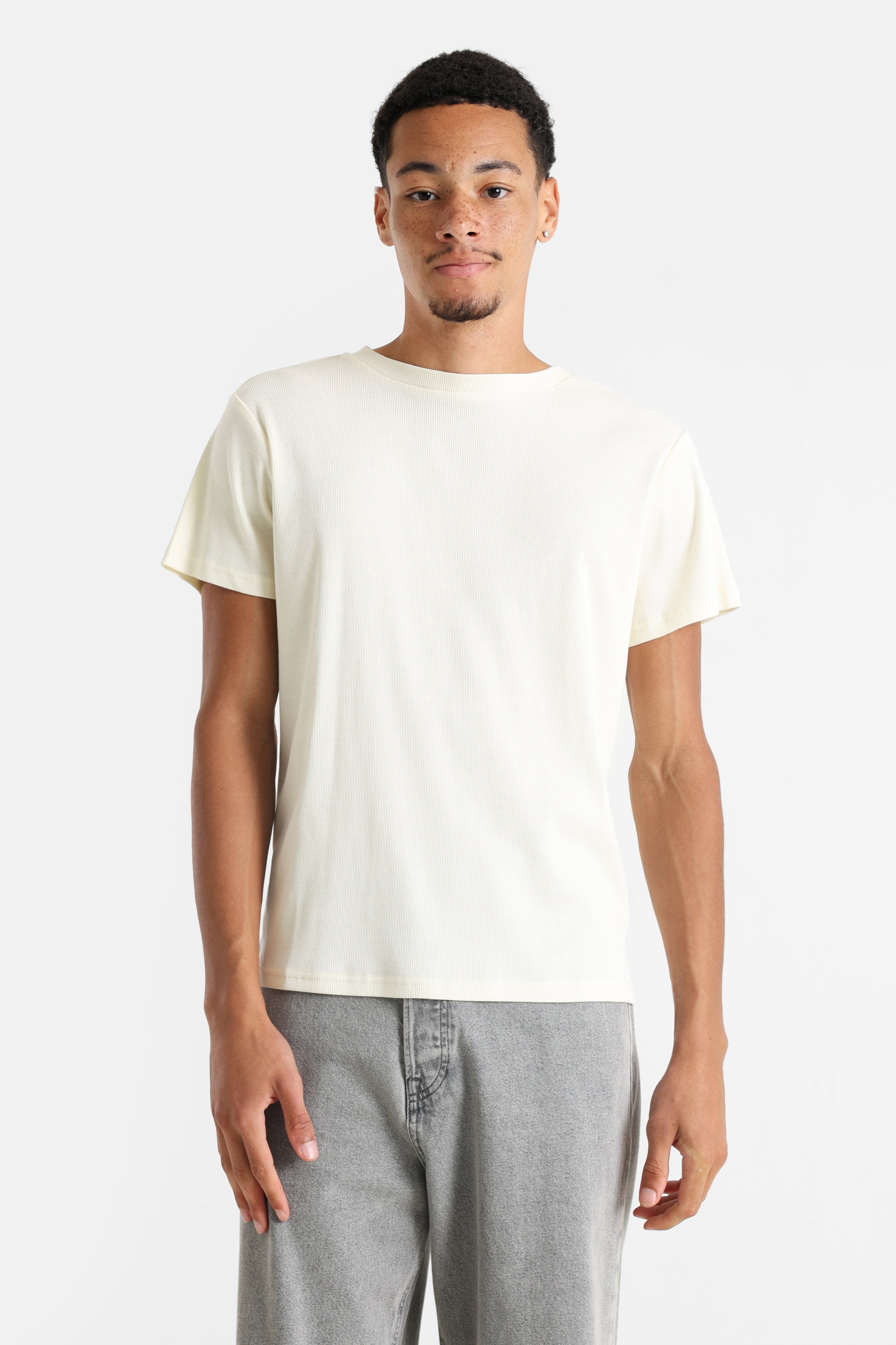 T-Shirt côtelé - Vanille