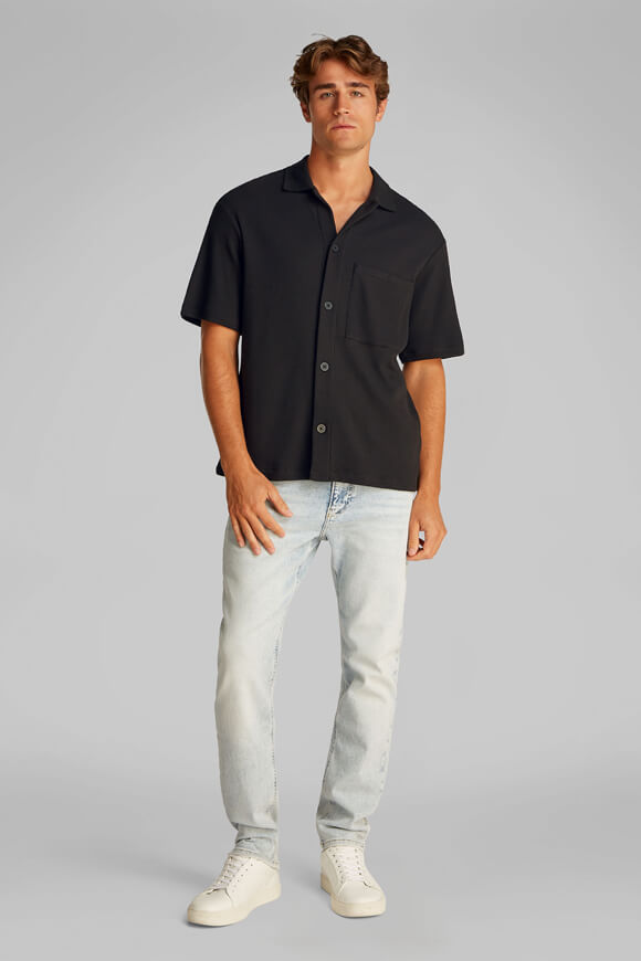 Camicia in tessuto goffrato - Black