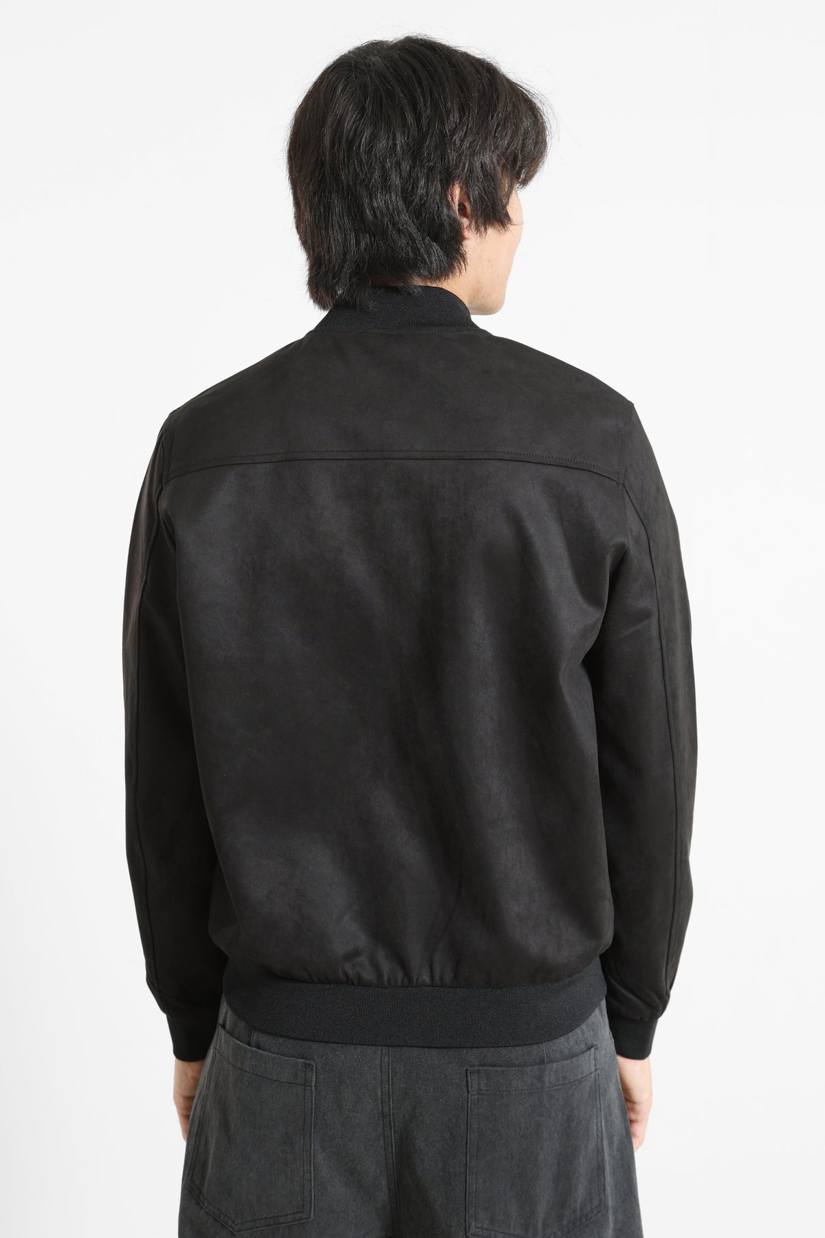 Kunstwildleder Leichte Bomberjacke - Black