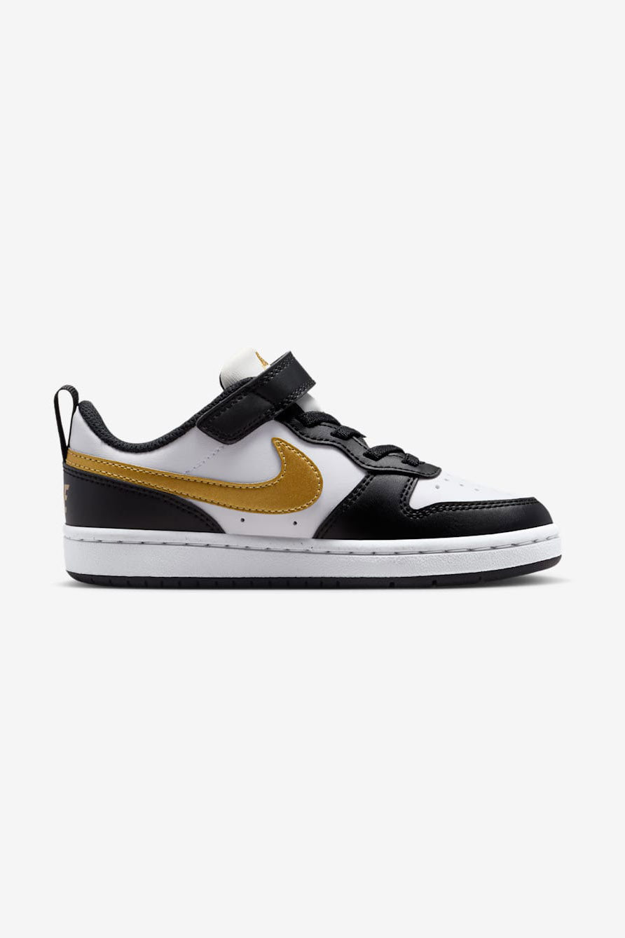 Court Borough Recraft Kids Sneaker - Black + Metallic Gold