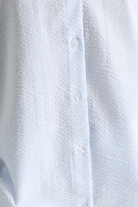 Camicia oversize in seersucker - azzurro + bianco