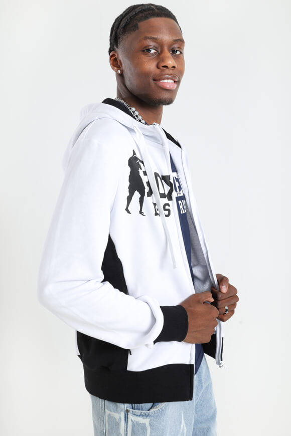 Kapuzensweatjacke - White + Black