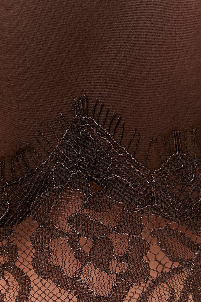 Satin Shorts - Dark Brown