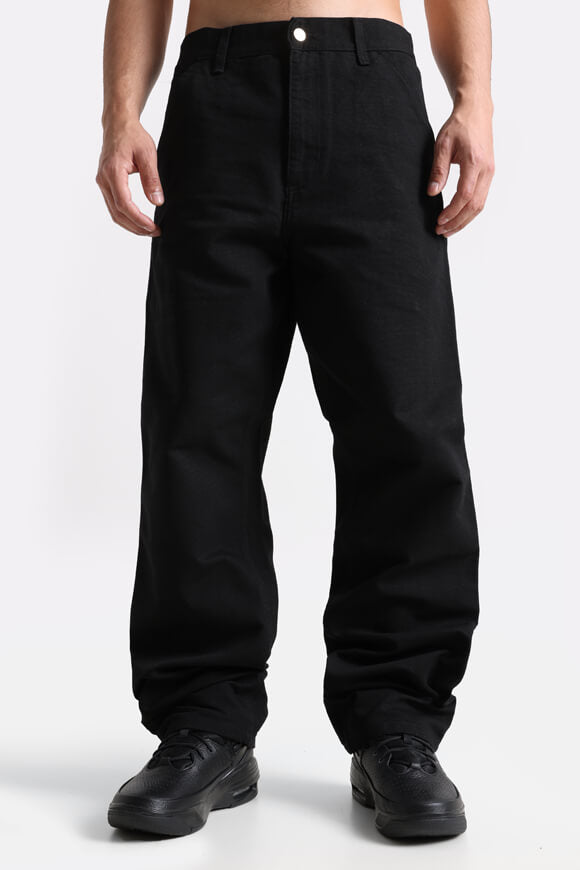 Single Knee Relaxed Straight Fit Jeans L32 - Black Rinsed