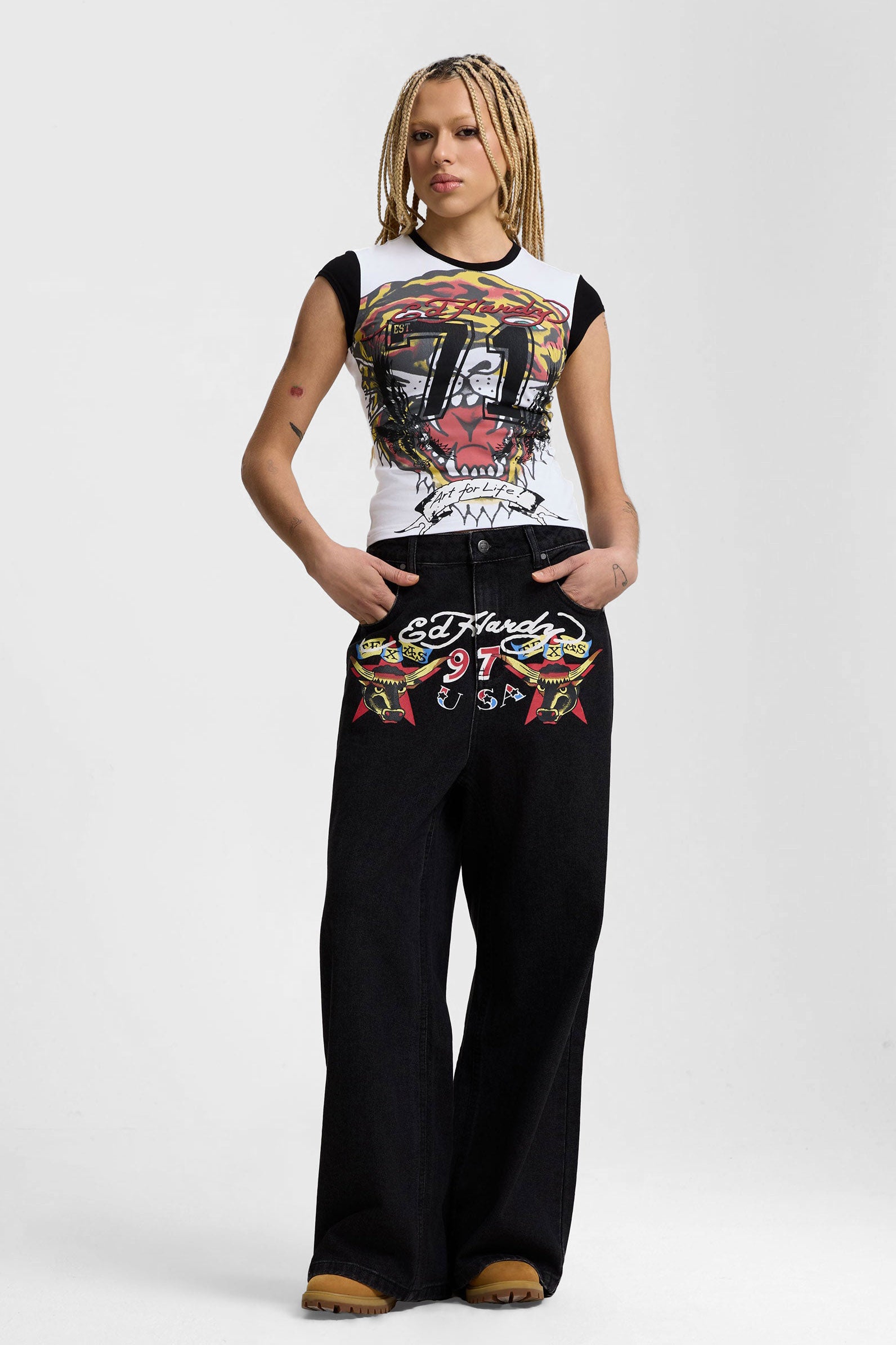 T-Shirt - White + Black