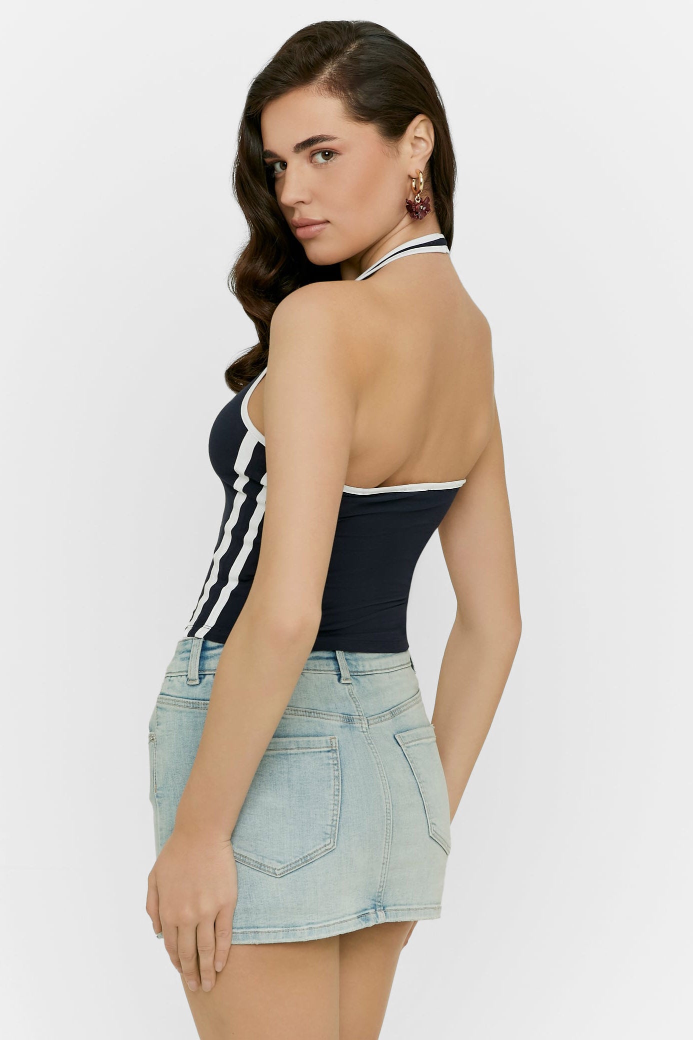 Top court dos nu - Navy + White