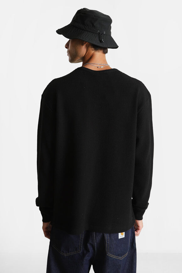 Shirt manches longues en tissu gaufré - Black