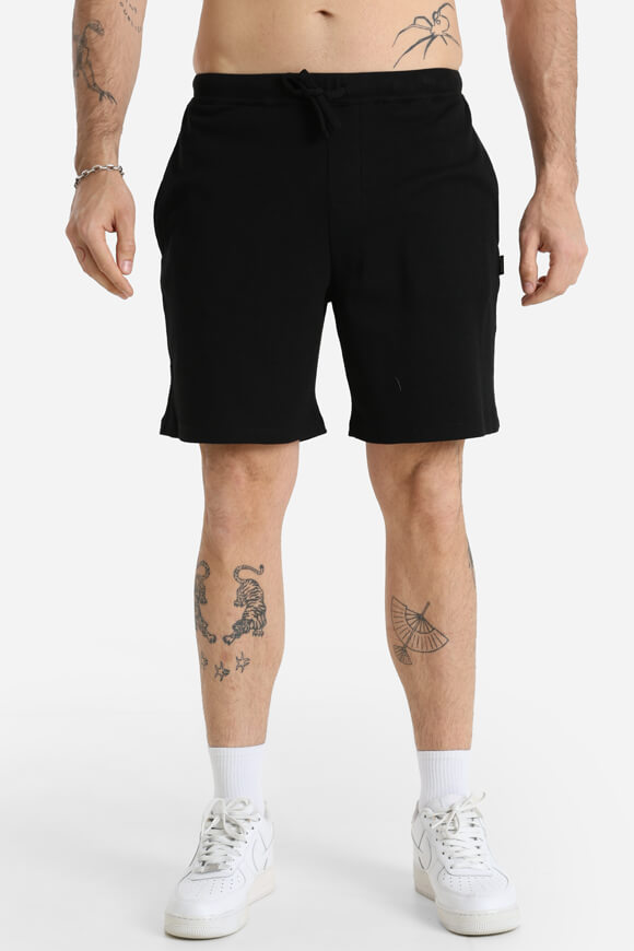 Strukturierte Stoffshorts - Schwarz