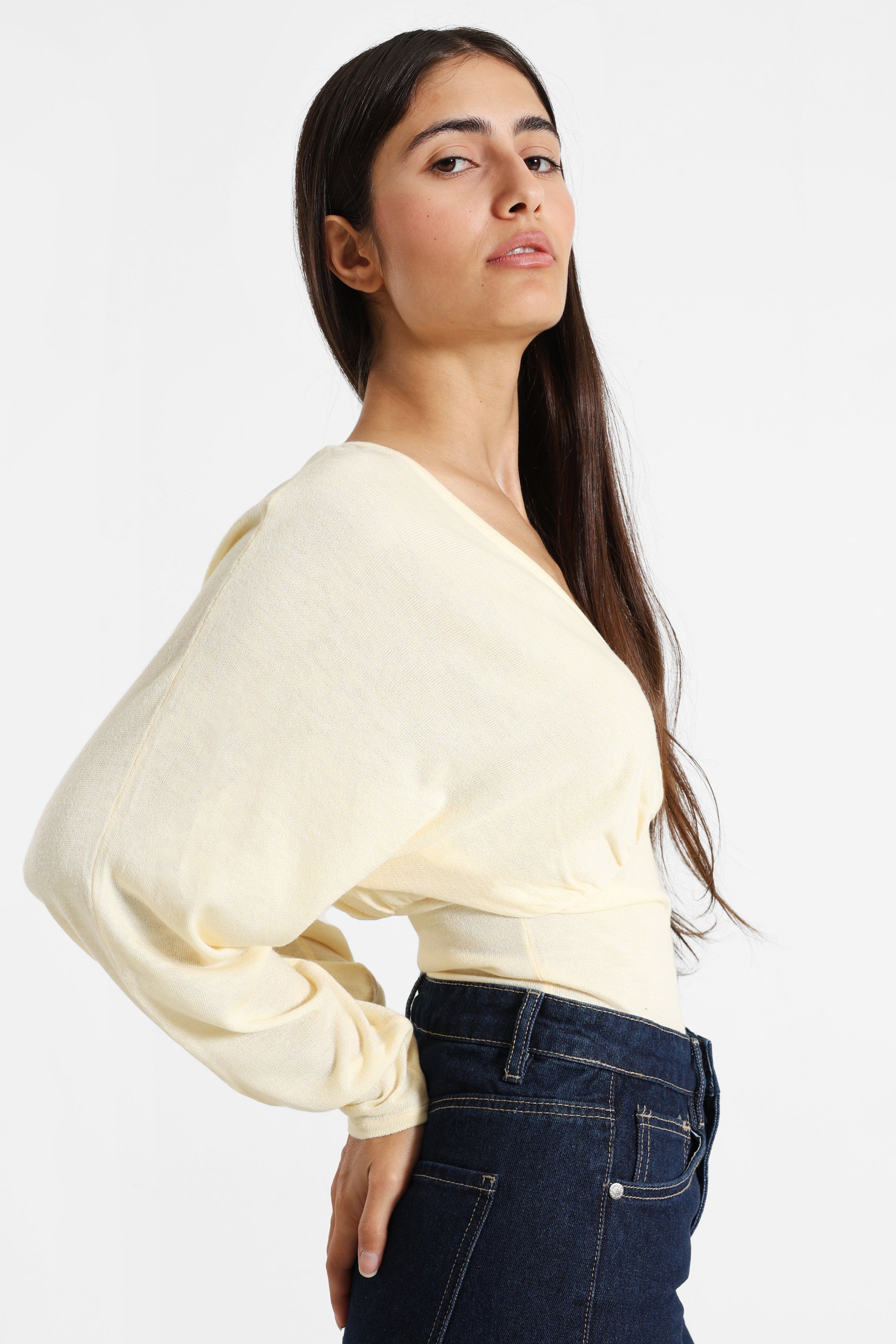 Fine knit jumper - Yellow