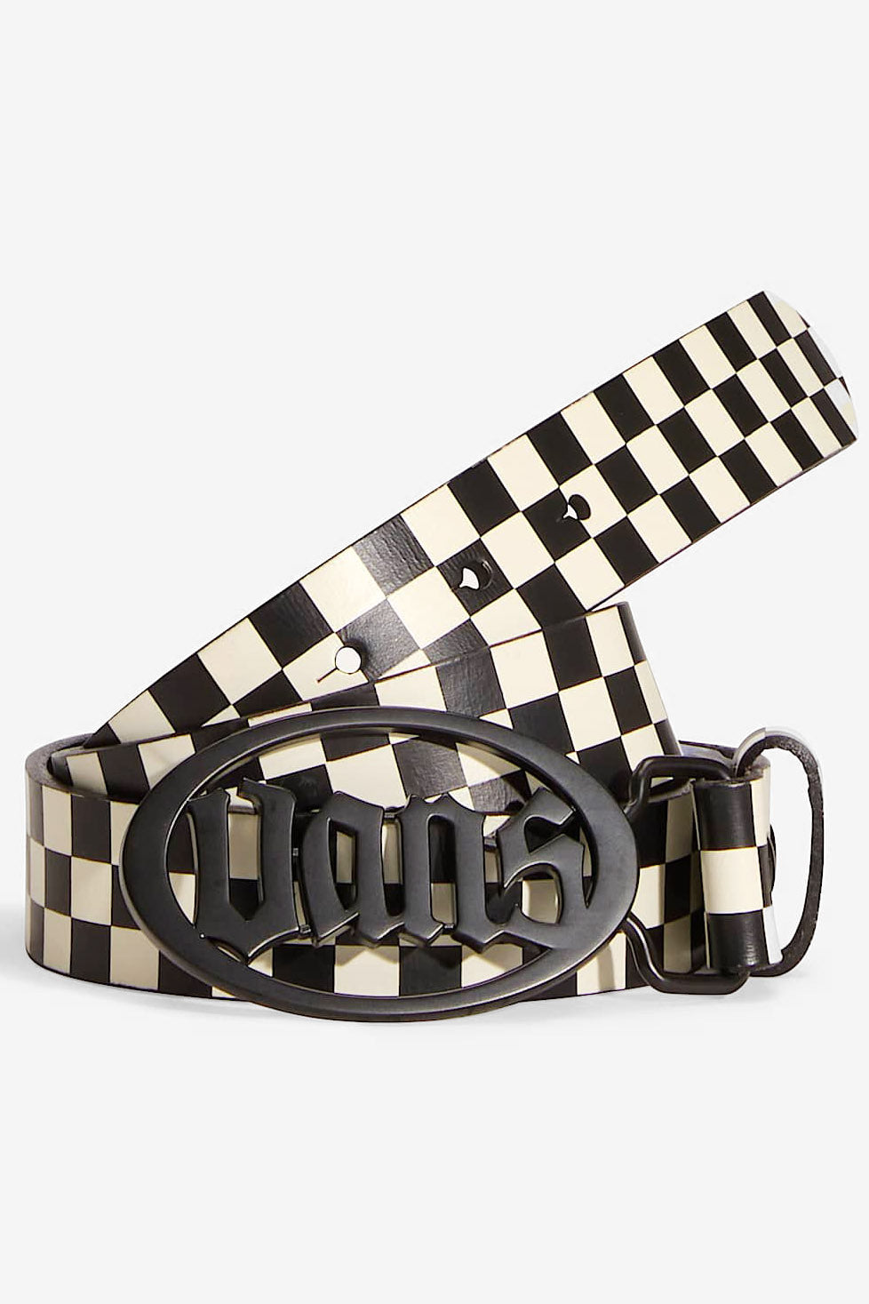 Leather belt - Black + White