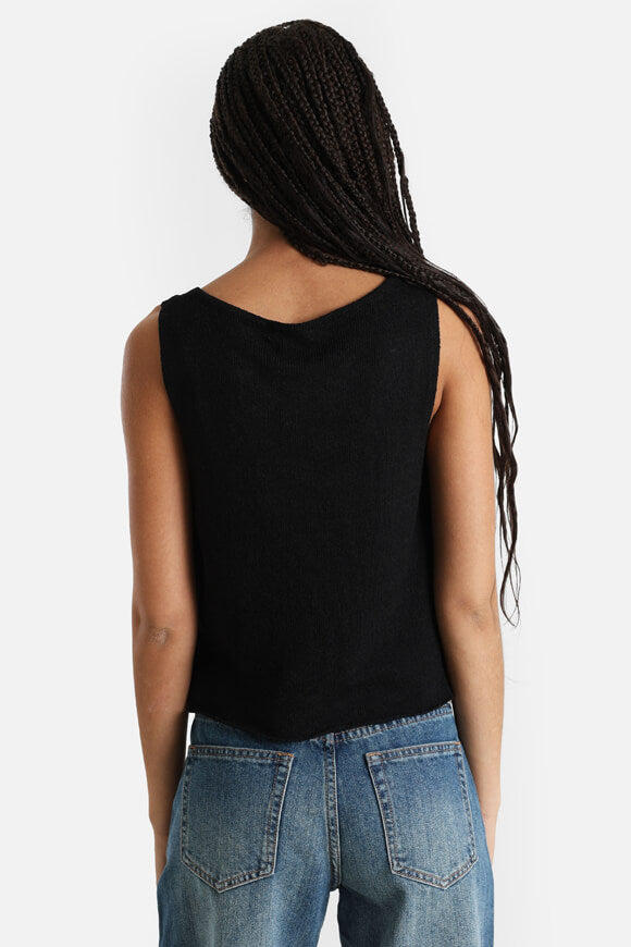 Crop Strickbluse - Schwarz