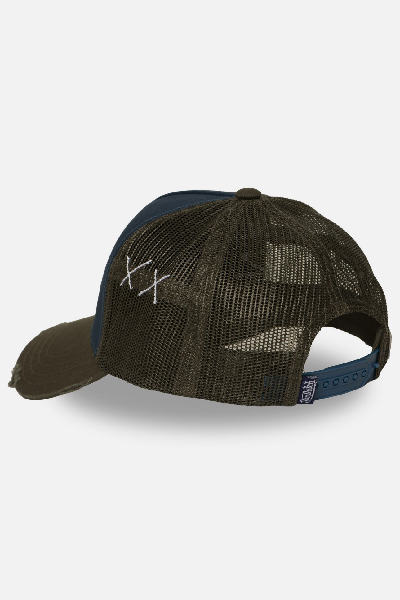 Cappellino trucker / snapback - Olive + Blue