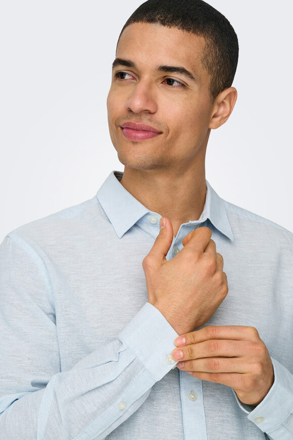 ONSCAIDEN Camicia in lino - Cashmere Blue