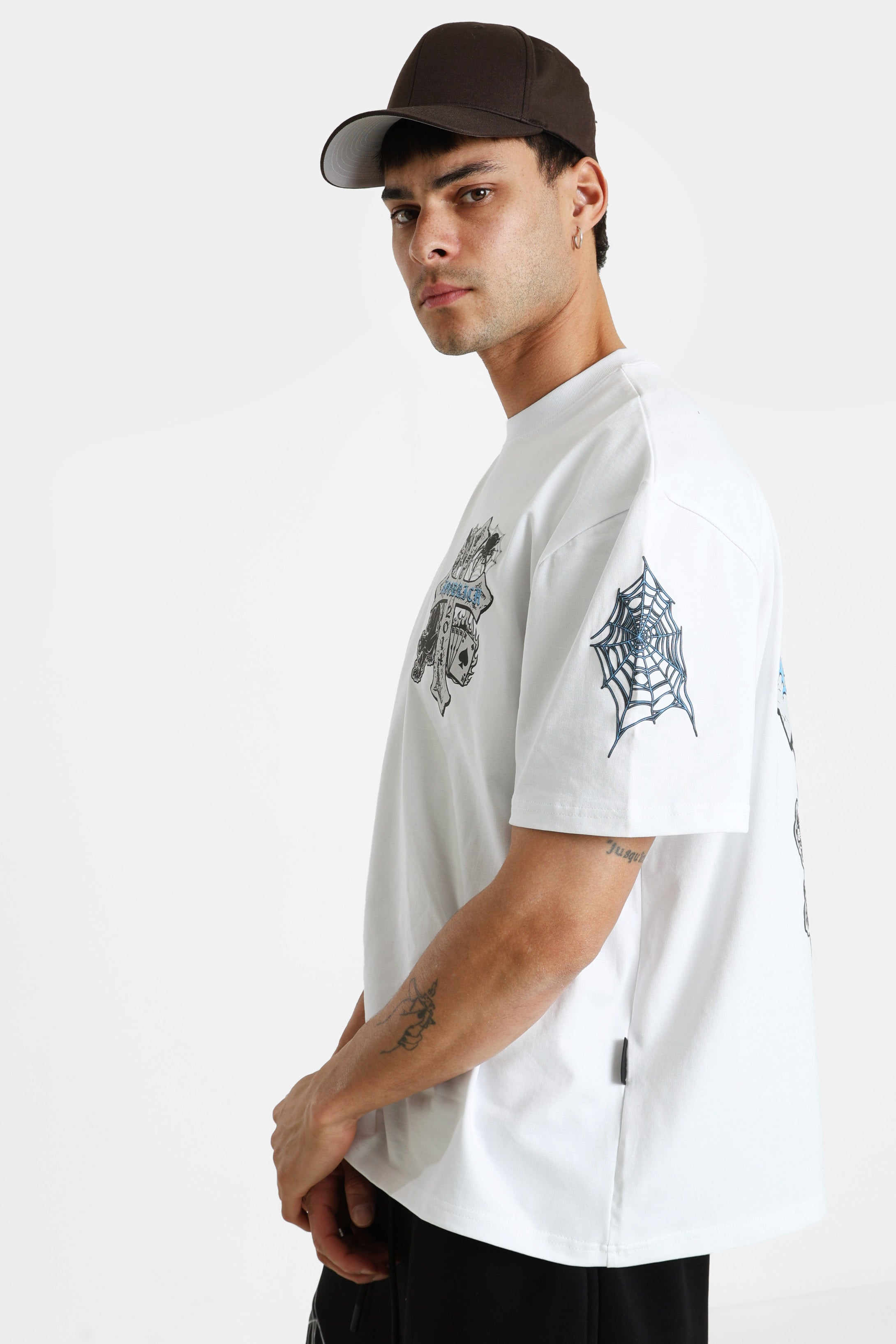Cross t-shirt ample - White