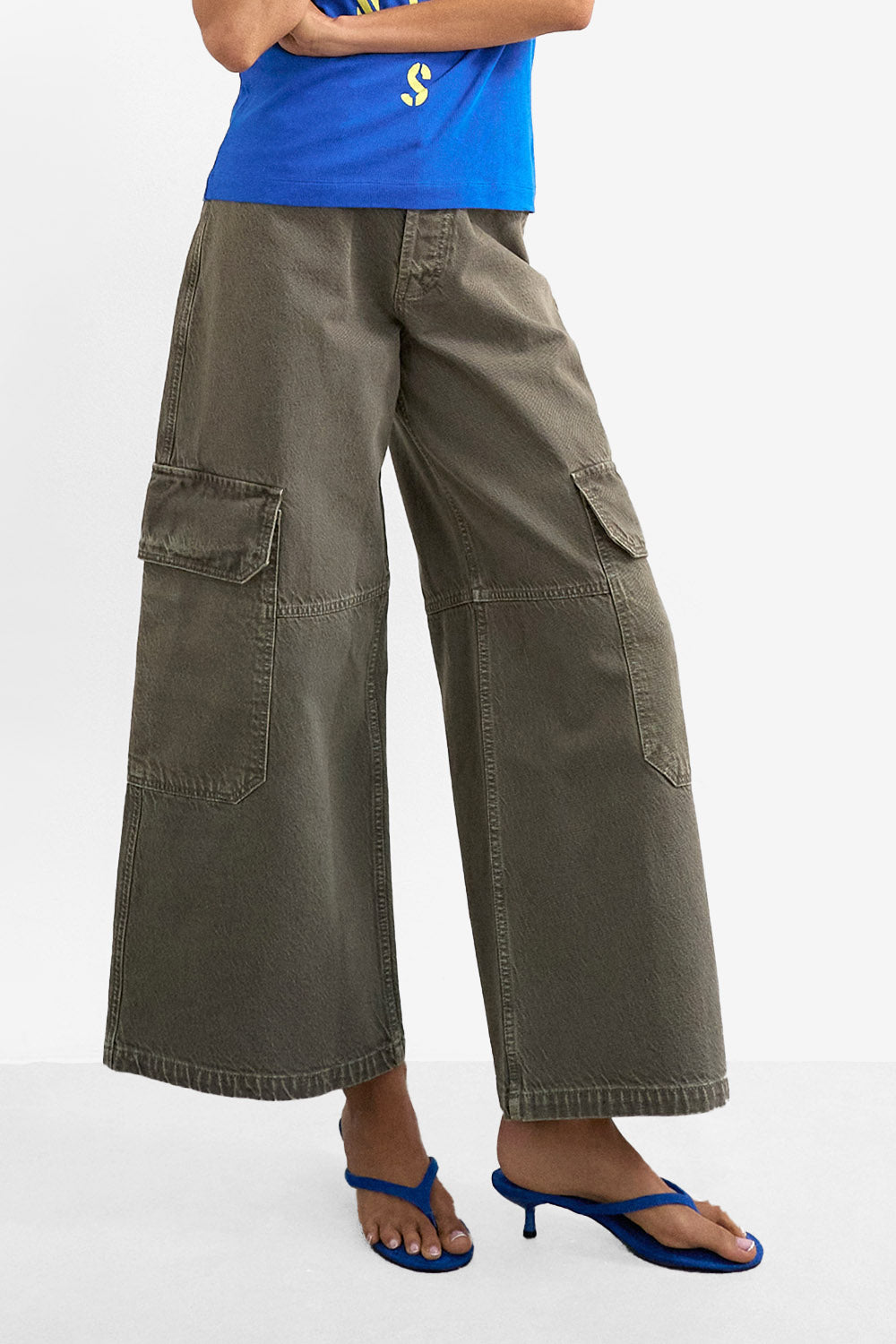 TSJULIA Wide Leg Cargo Jeans L32 - Grey Denim