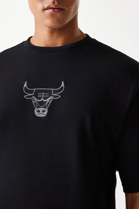 Oversized T-shirt with waffle texture - Black