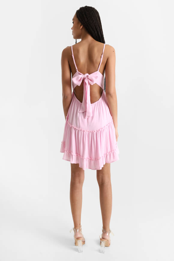 Mini dress with crochet details - Pink