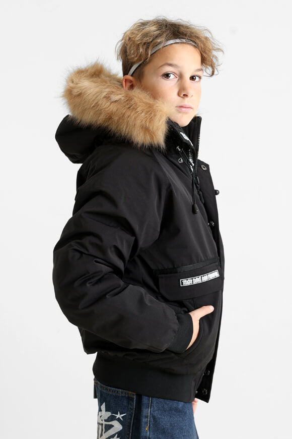 Wattierte Bomberjacke - Schwarz