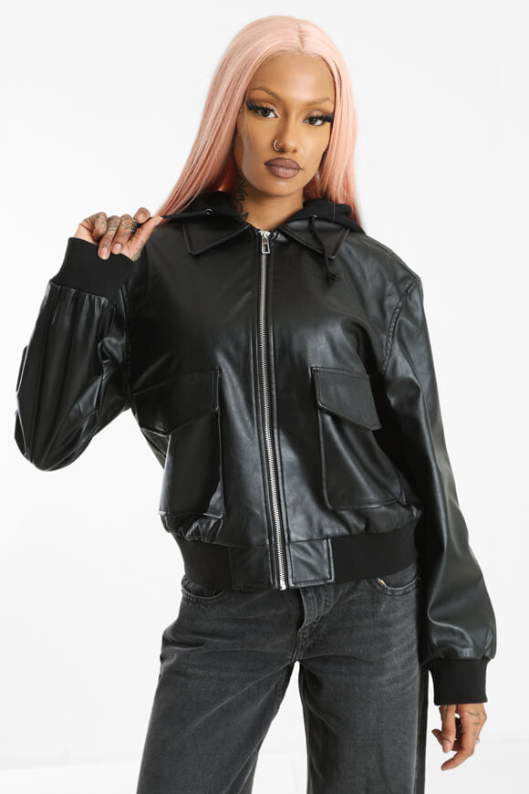 ONLSADIE Veste en similicuir - Noir