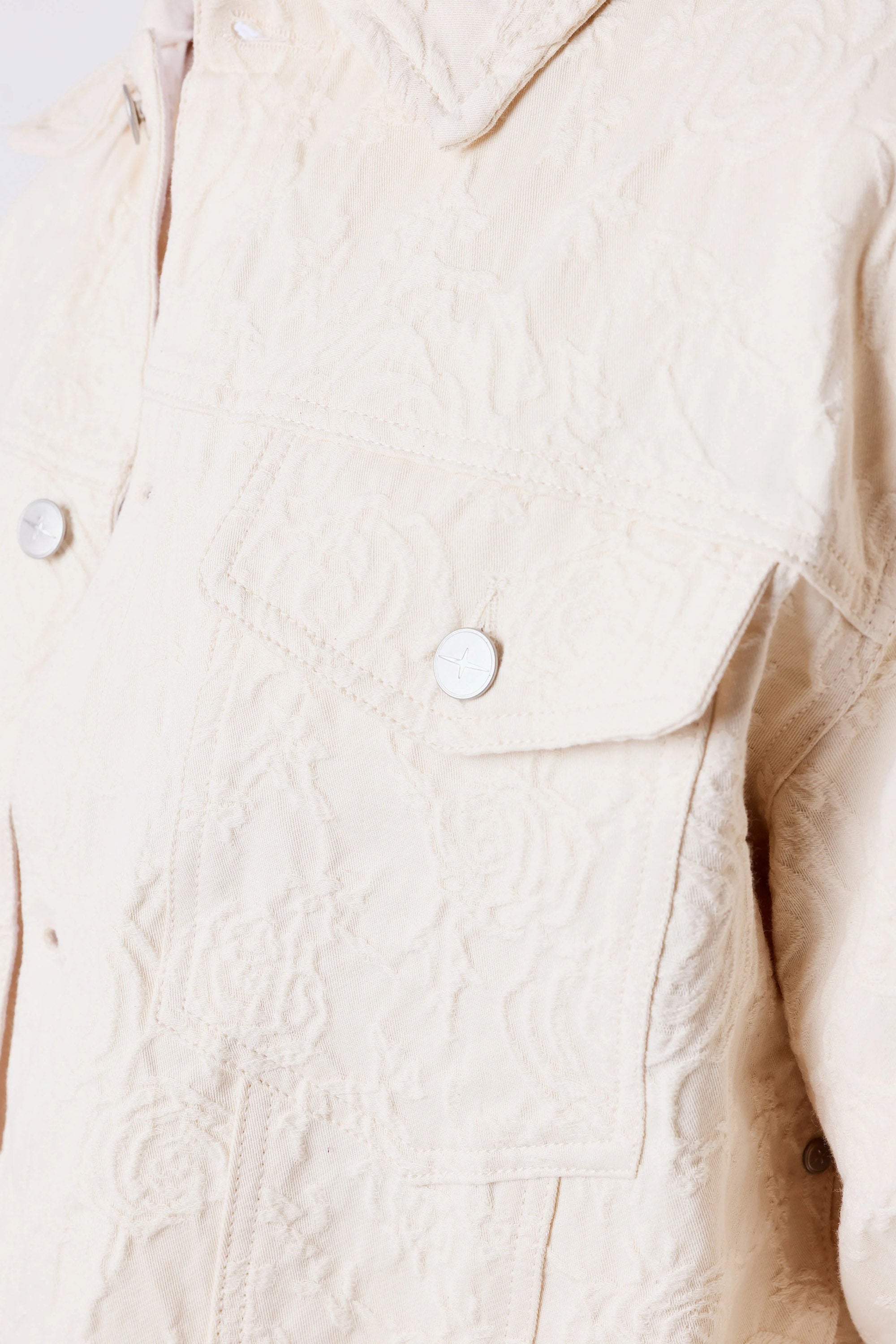 Trendy veste en tissu structuré - Offwhite