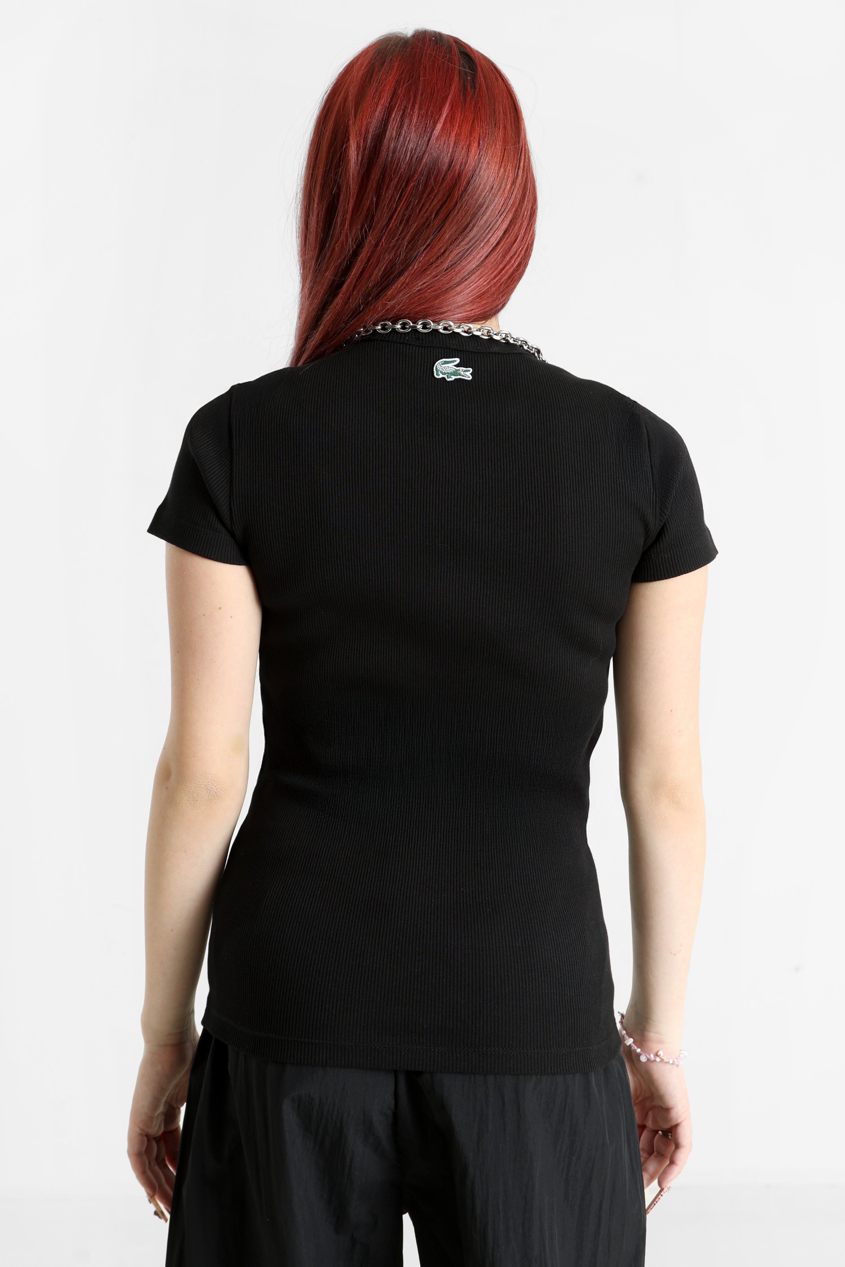 Geripptes T-Shirt - Black