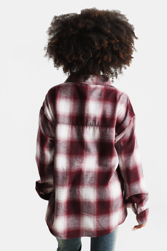 Chemise à carreaux oversize - Bordeaux + Blanc