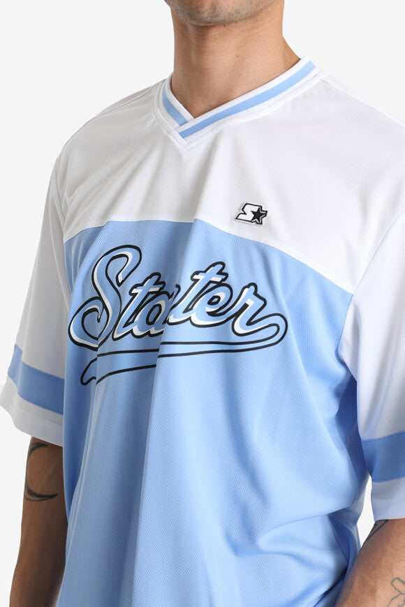 Mesh T-Shirt - White + Carolina Blue