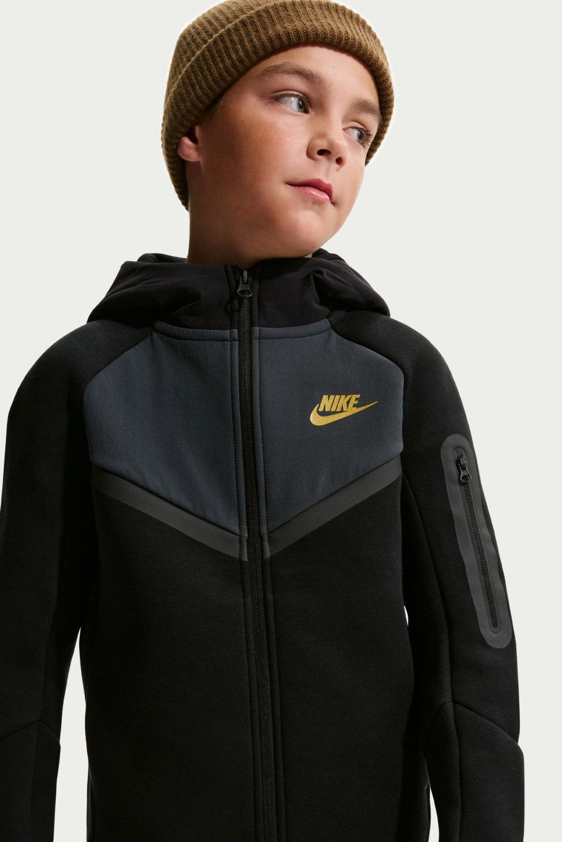 Sportswear Tech Fleece Kapuzensweatjacke - Black + Dark Smoke Grey