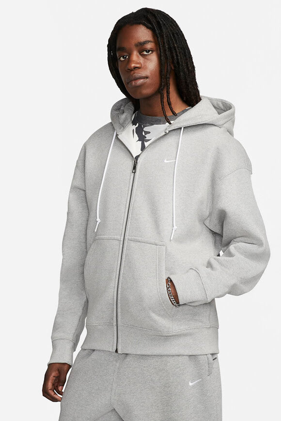 Solo Swoosh zip-up hoodie sweatshirt - Dark Grey Heather