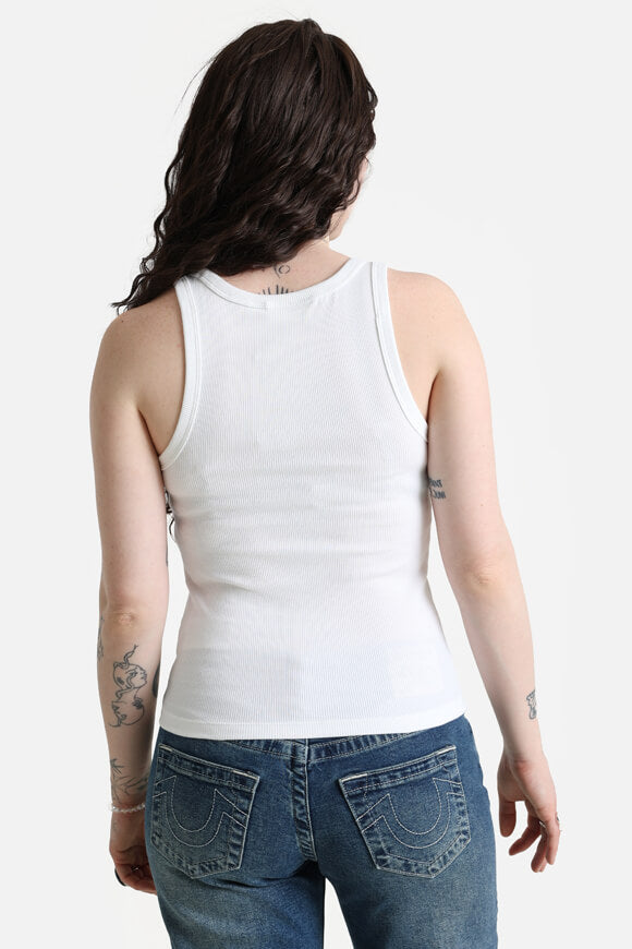 Canotta a coste Woven Label - Bianco brillante