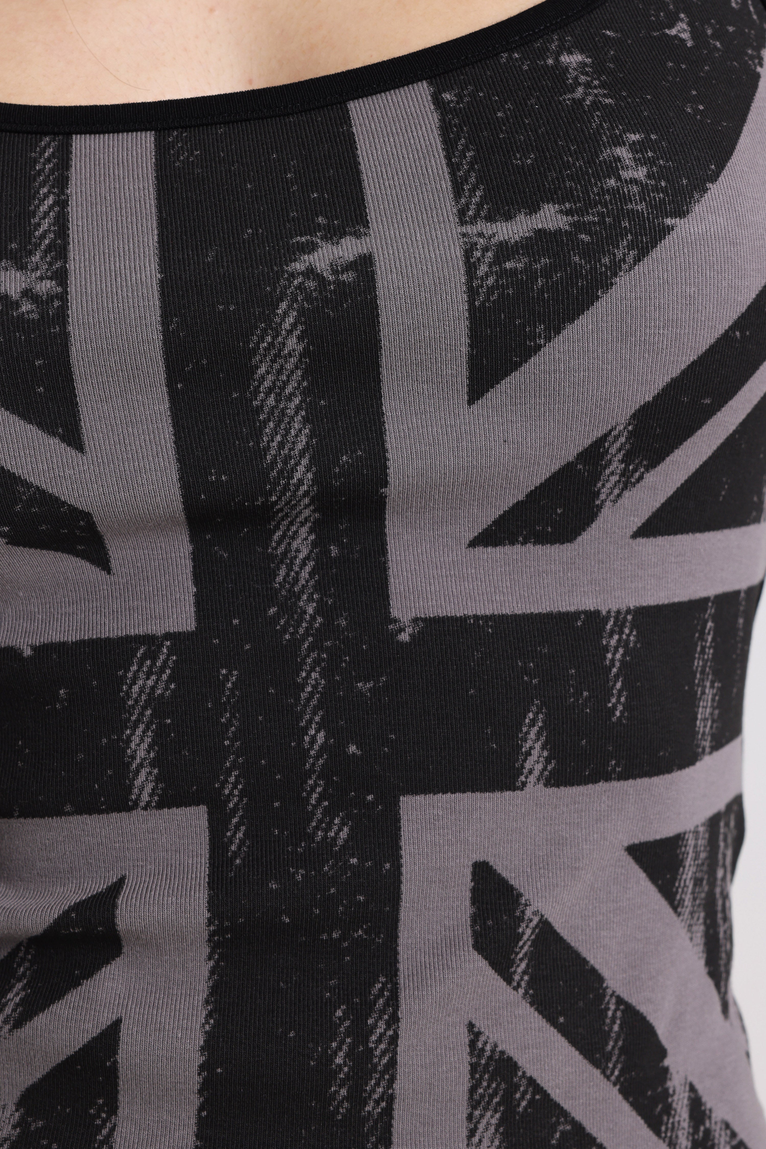 Top court à bretelles - Noir + Gris foncé