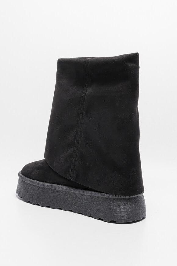 Gefütterte Plateau Stiefelette - Black