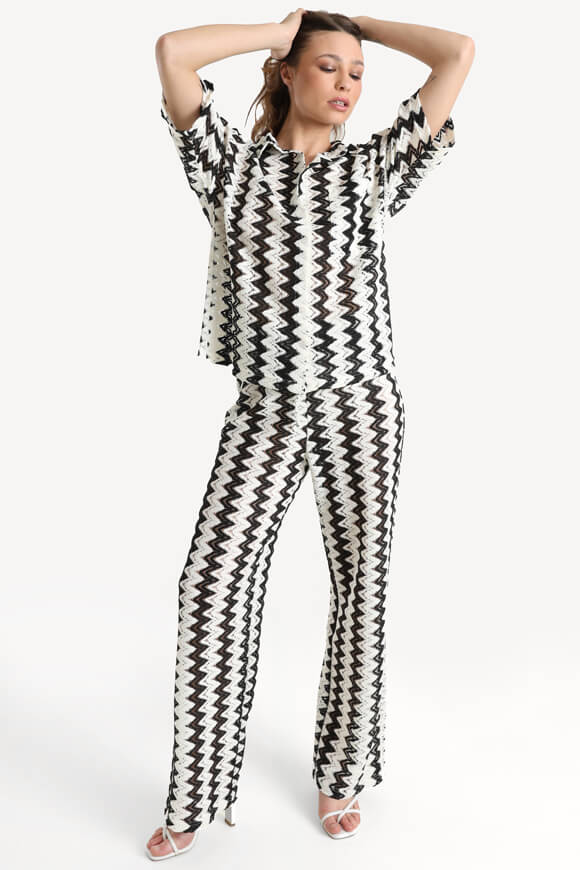 Pantaloni all'uncinetto - Offwhite + Black