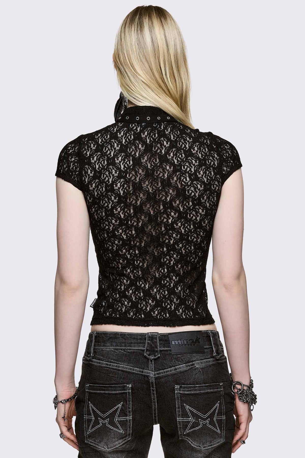 Moor Lace short lace t-shirt - Black
