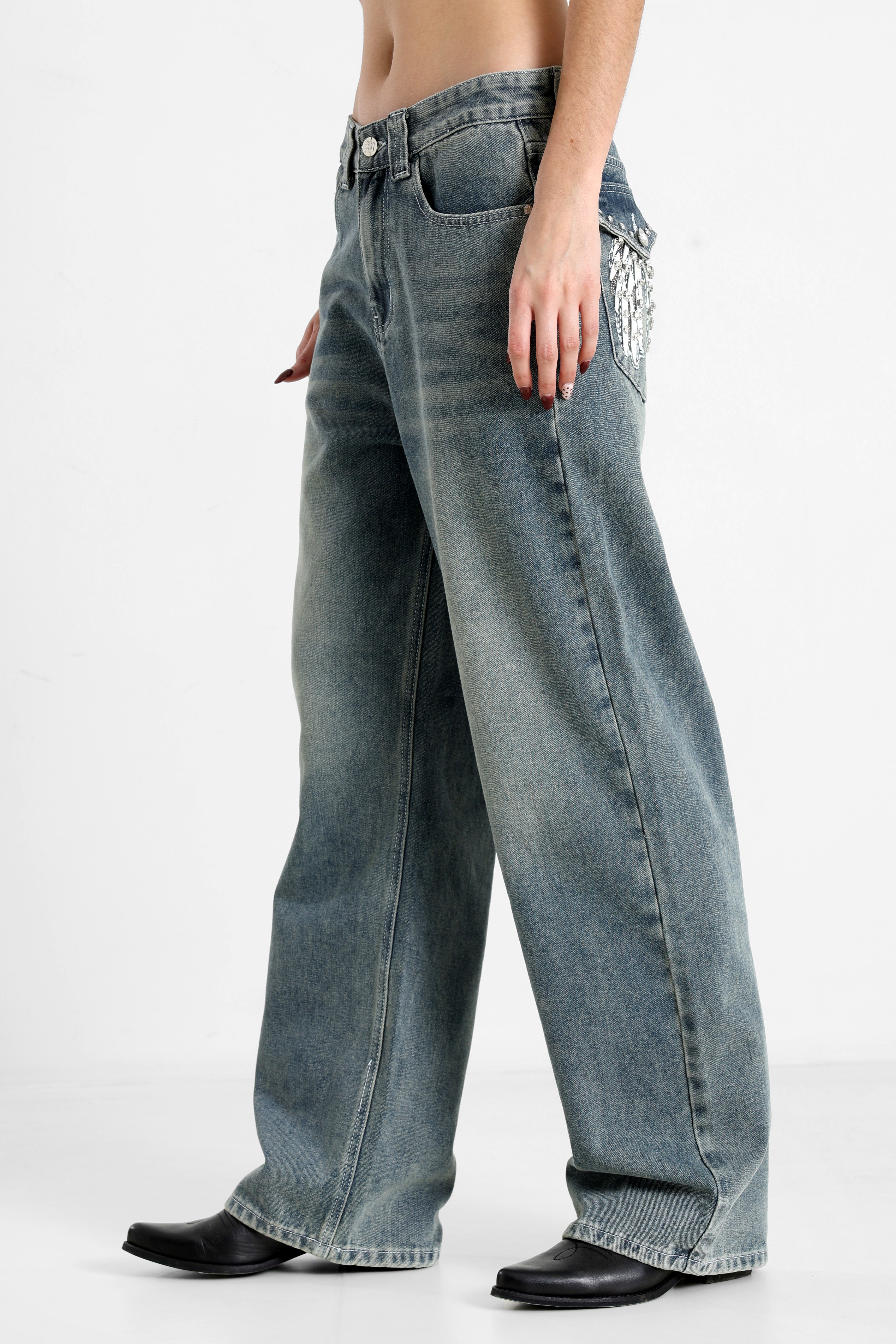 Jeans Baggy Fit - Blu medio Usato
