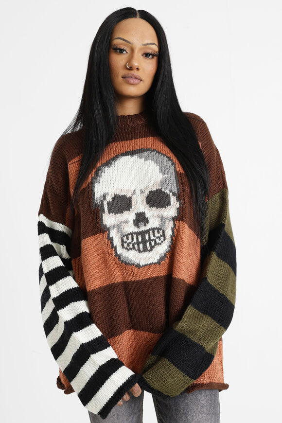Vertex Oversize Grobstrickpullover - Mehrfarbig