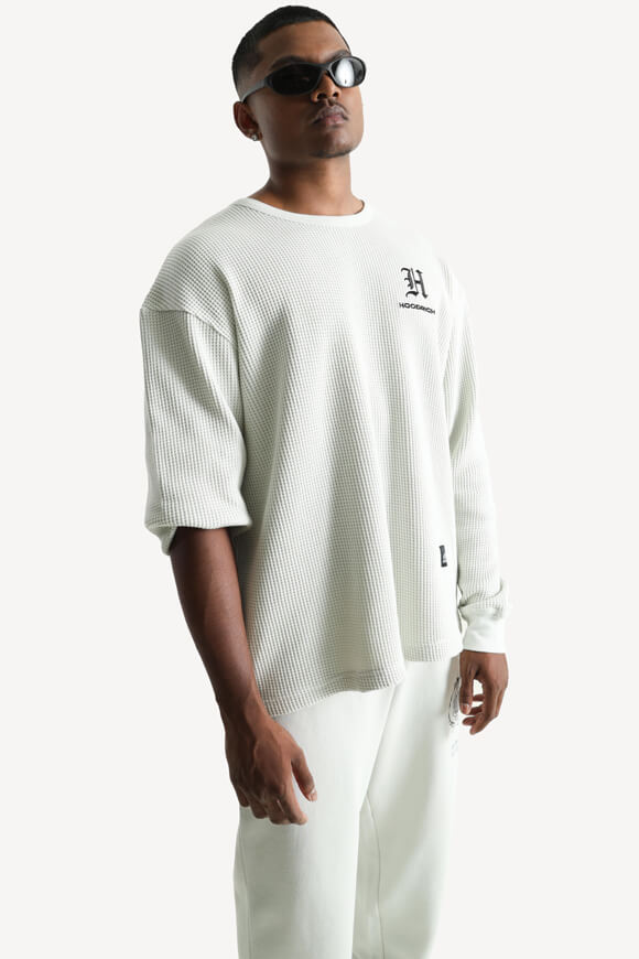 Shirt manches longues en tissu gaufré - Dawn Blue