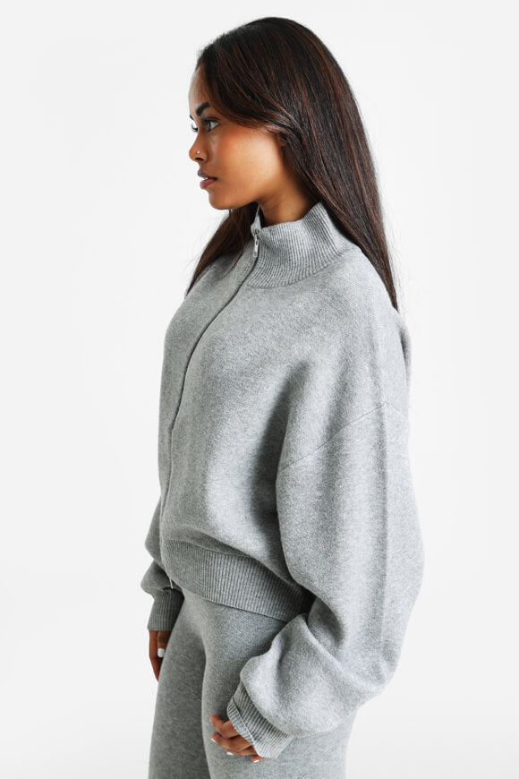 Strickjacke - Grau meliert