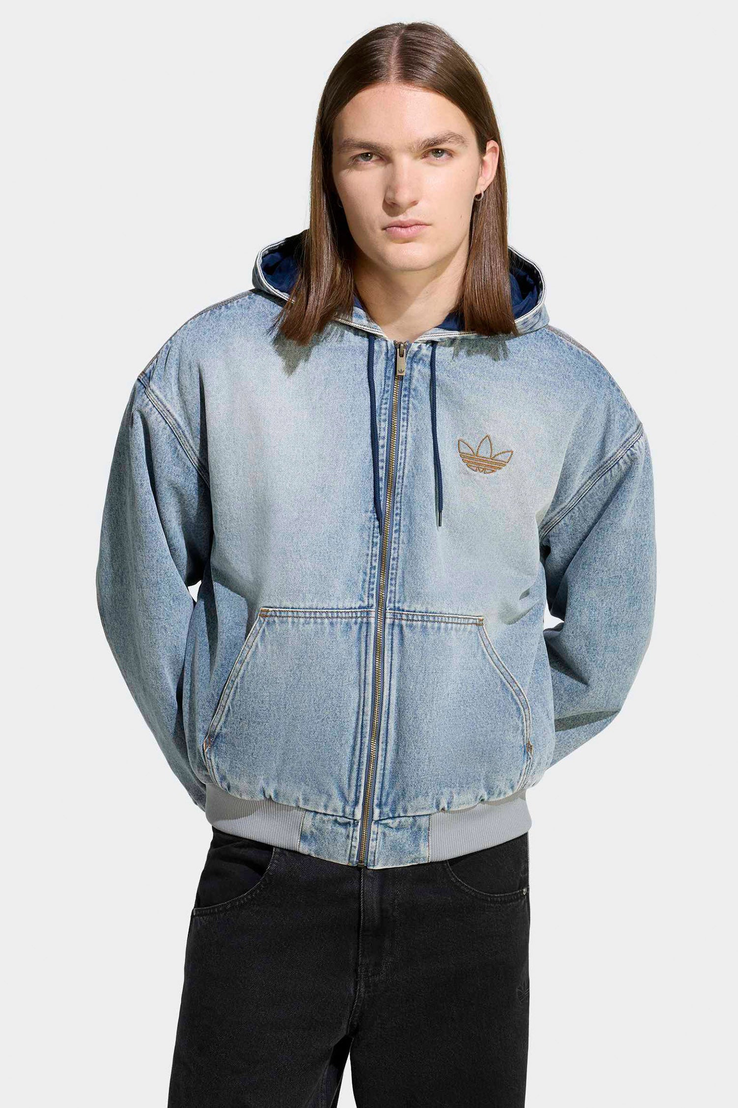 Wattierte Jeansjacke - Indigo Denim